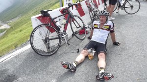 Chris exhausted atop the Agnel